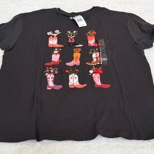 Black Graphic Short Sleeve Tee